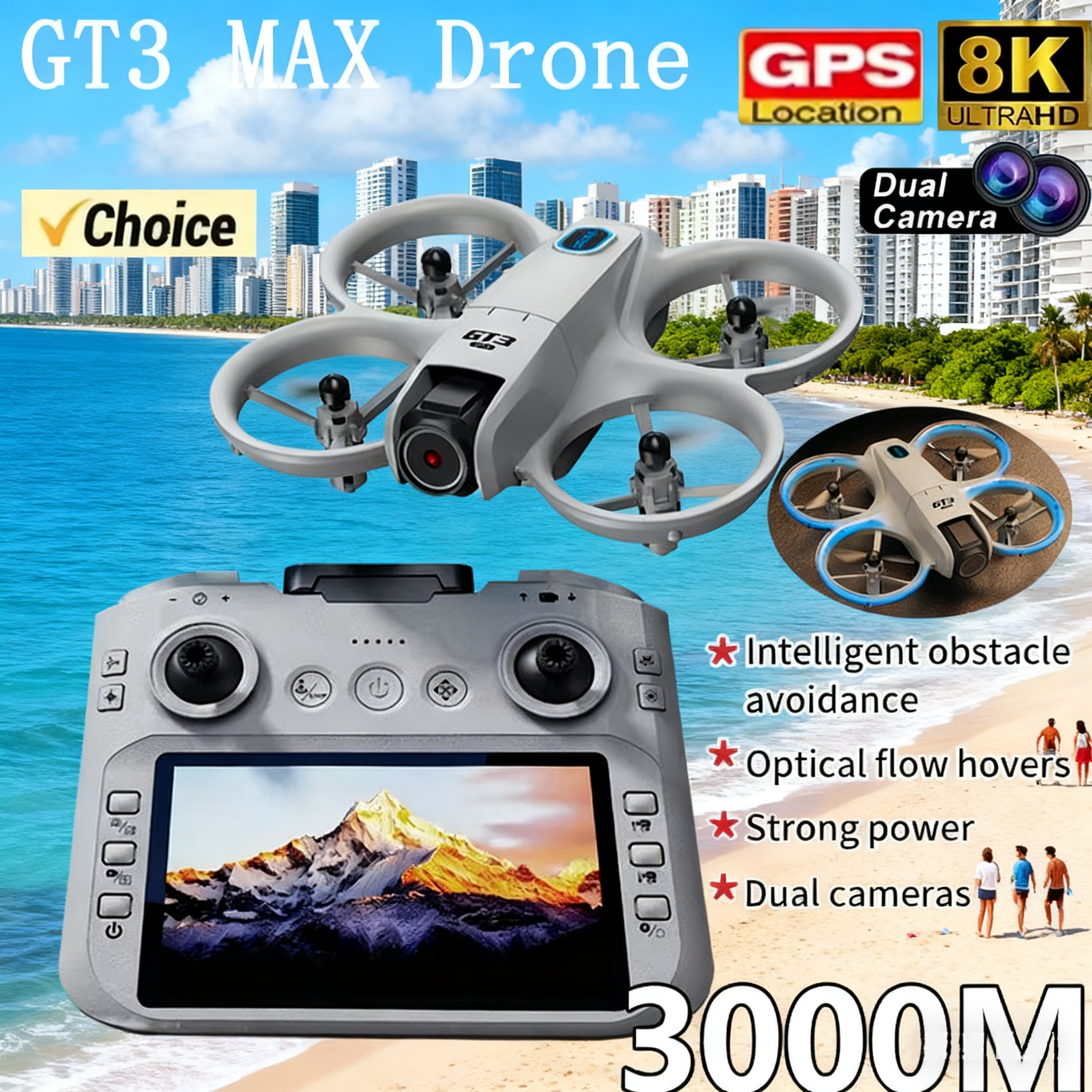 NEW GT3 Drone with HD Dual Cam - Drone Gimbal Brushless recensie en prijs